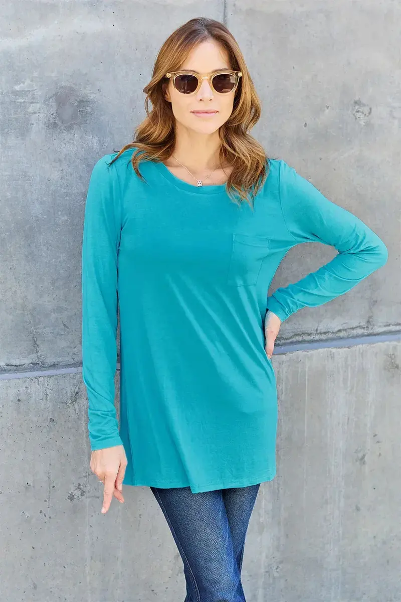 Full Size Round Neck Long Sleeve Top 2