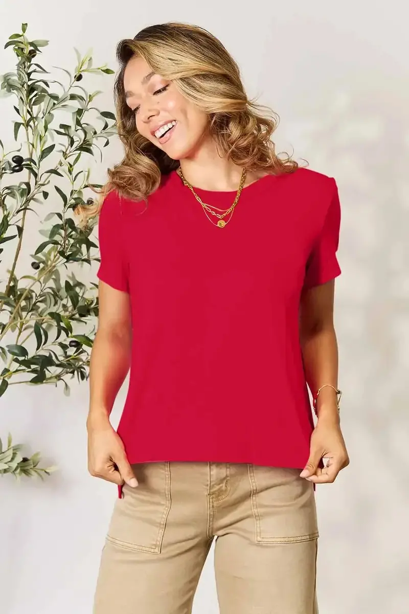 Full Size Round Neck Short Sleeve T-Shirt 16
