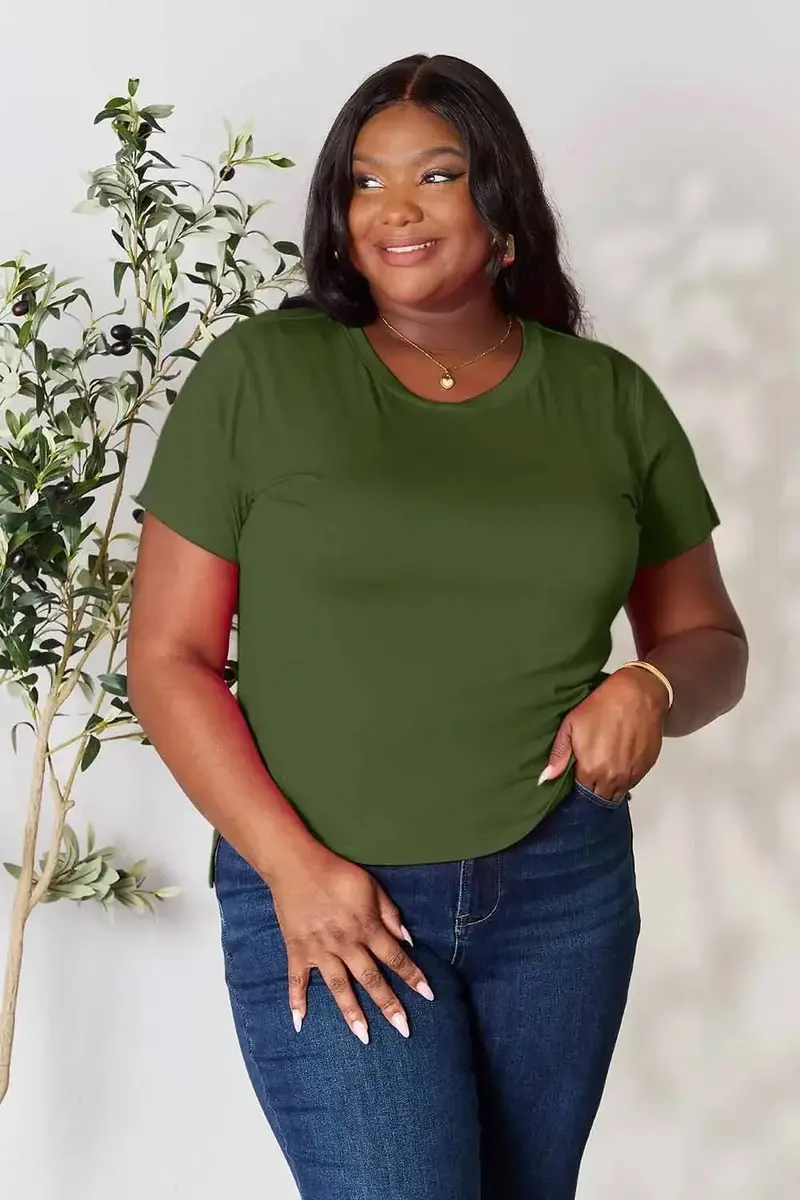 Full Size Round Neck Short Sleeve T-Shirt 21