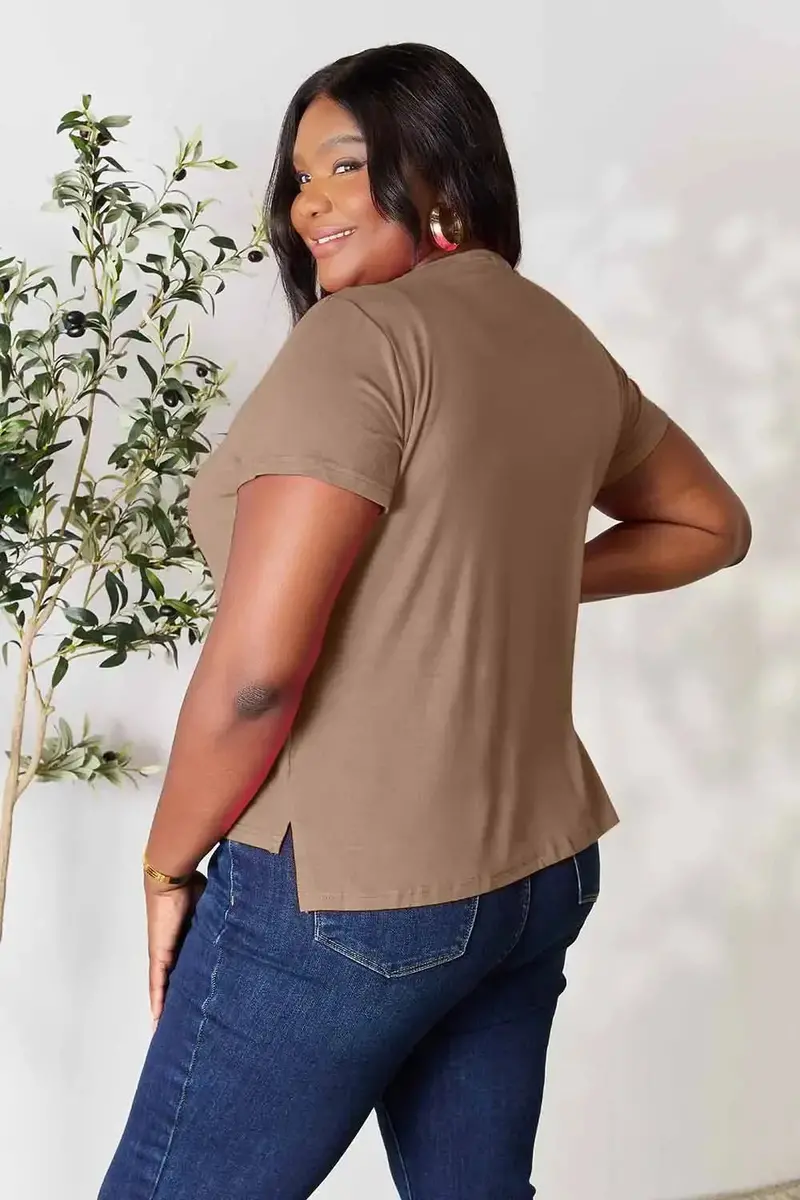 Full Size Round Neck Short Sleeve T-Shirt 35