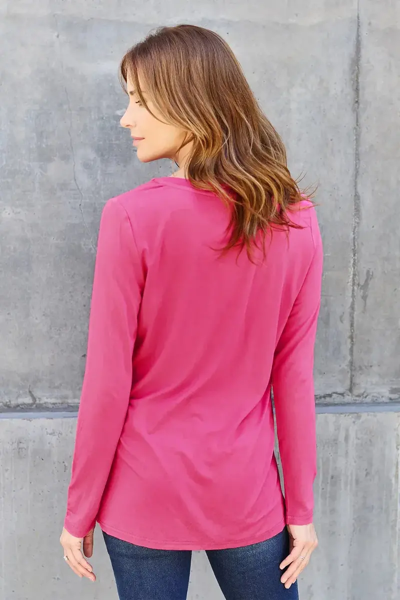 Full Size V-Neck Long Sleeve Top 11