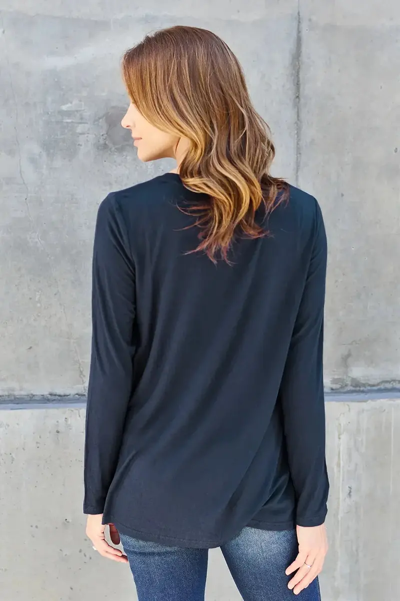 Full Size V-Neck Long Sleeve Top 17