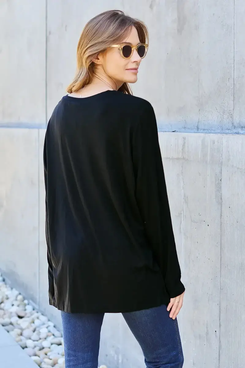 Full Size V-Neck Long Sleeve Top 21