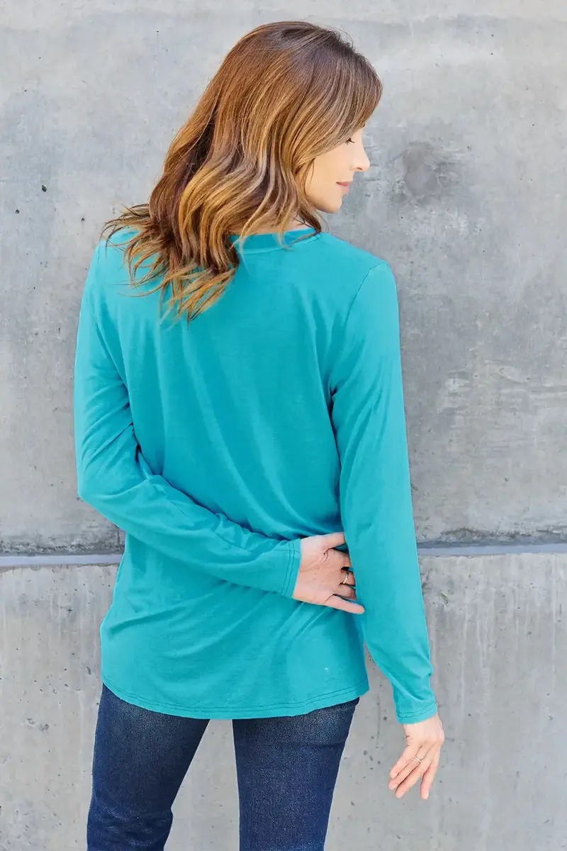 Full Size V-Neck Long Sleeve Top 27