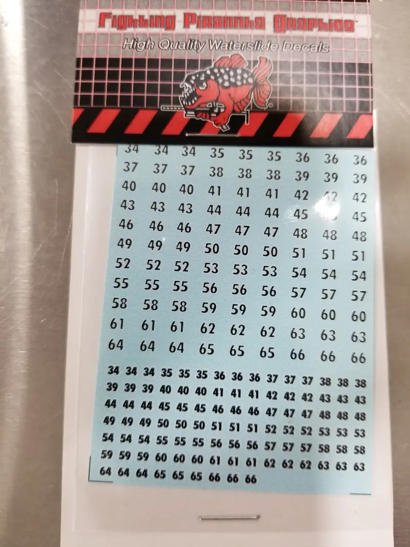 Futura Numbers Black On White #34-66 Decals 1