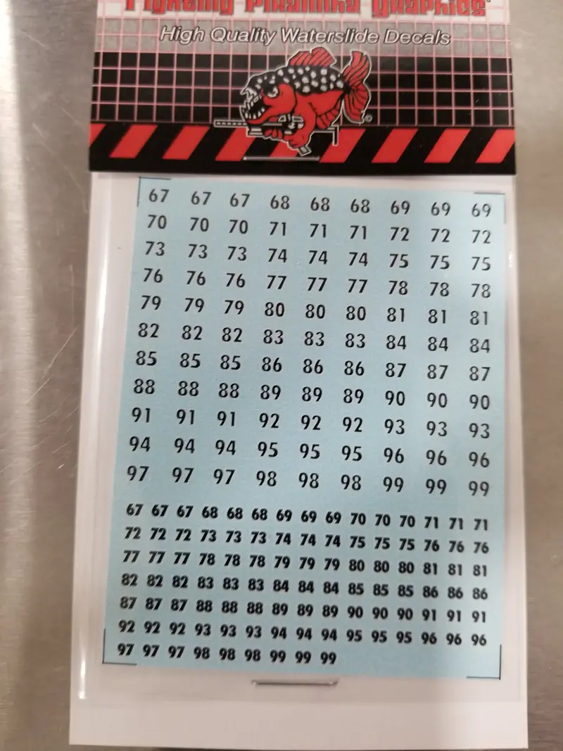 Futura Numbers Black On White #67-99 Decals 1