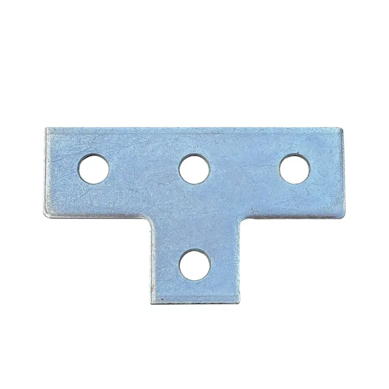 Galvanized Flat T Shaped Strut Connector Bracket - 4 Hole 1