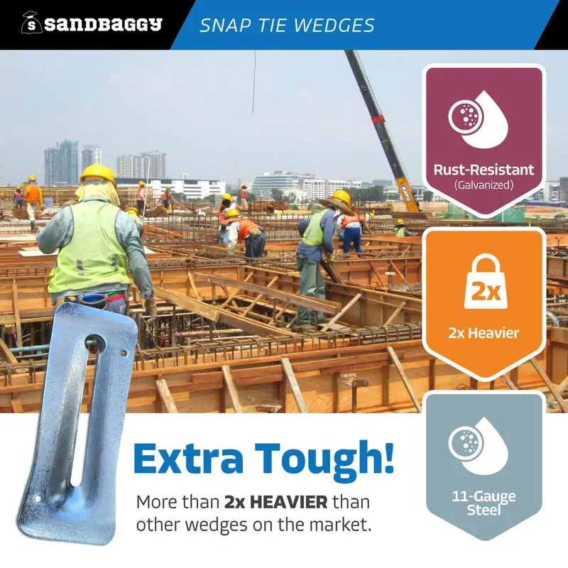 Galvanized Steel Snap Tie Wedges For Concrete (2 ⅜" X 6 ⅛") 6