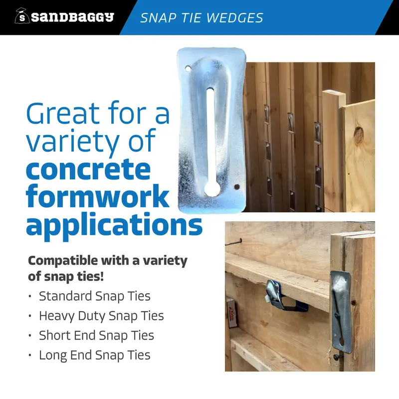 Galvanized Steel Snap Tie Wedges For Concrete (2 ⅜" X 6 ⅛") 9