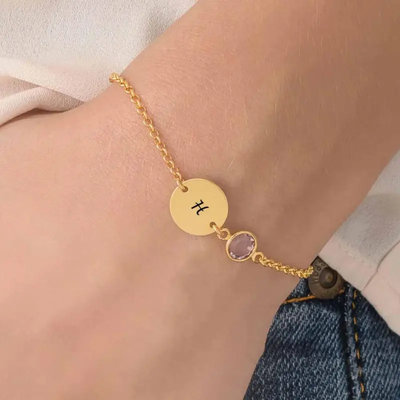 Gemstone Letter Bracelet 1