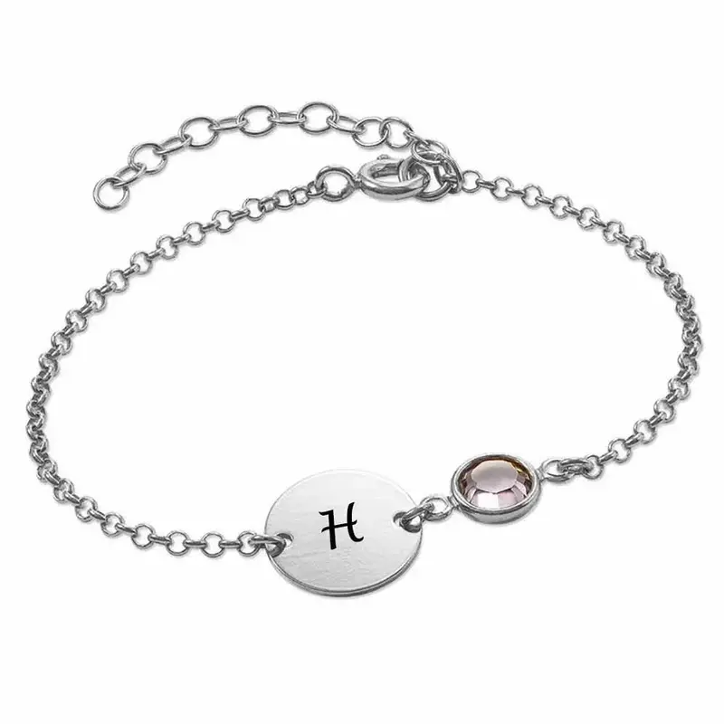 Gemstone Letter Bracelet 2