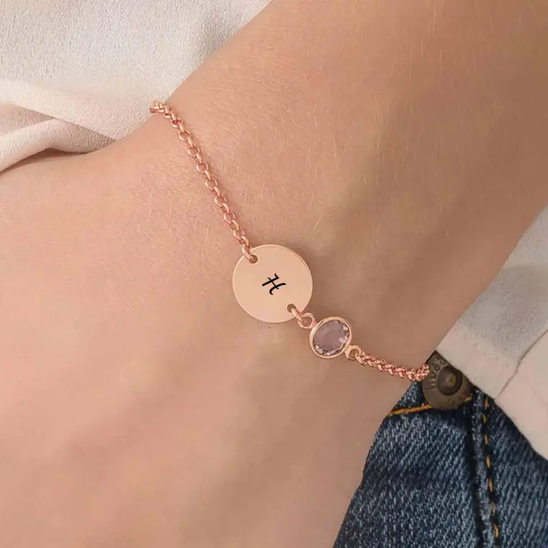 Gemstone Letter Bracelet 9