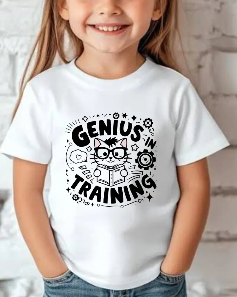 Genius In Training Youth Heavy Cotton T-Shirt 2