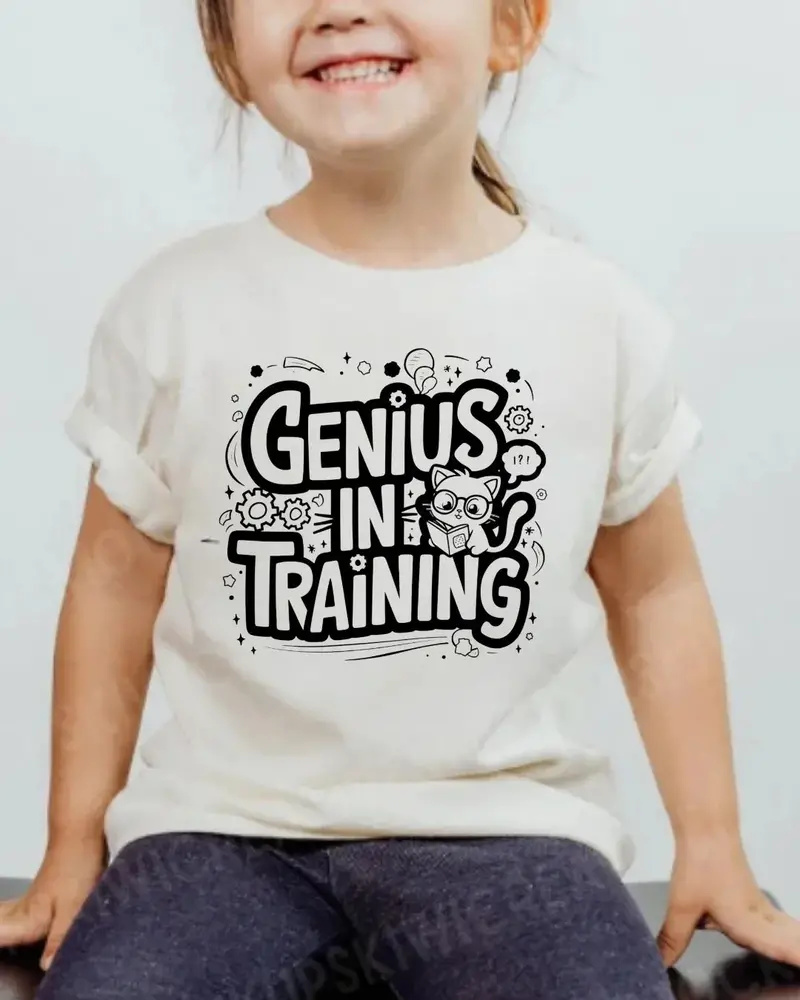 Genius In Training Youth Heavy Cotton T-Shirt 3