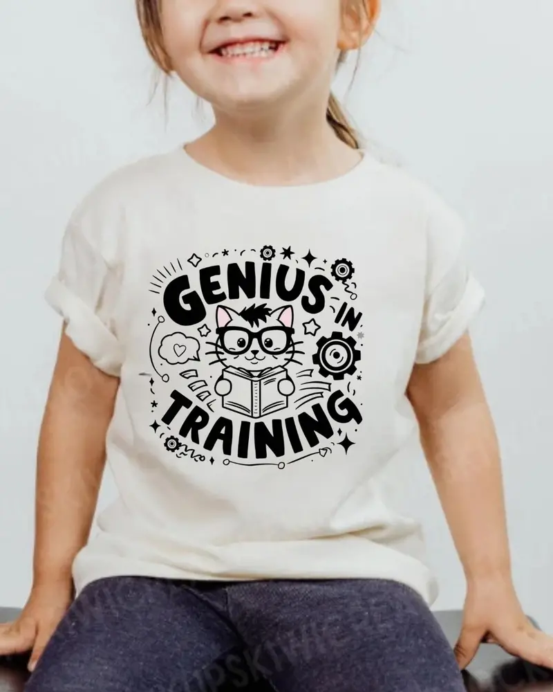Genius In Training Youth Heavy Cotton T-Shirt 3
