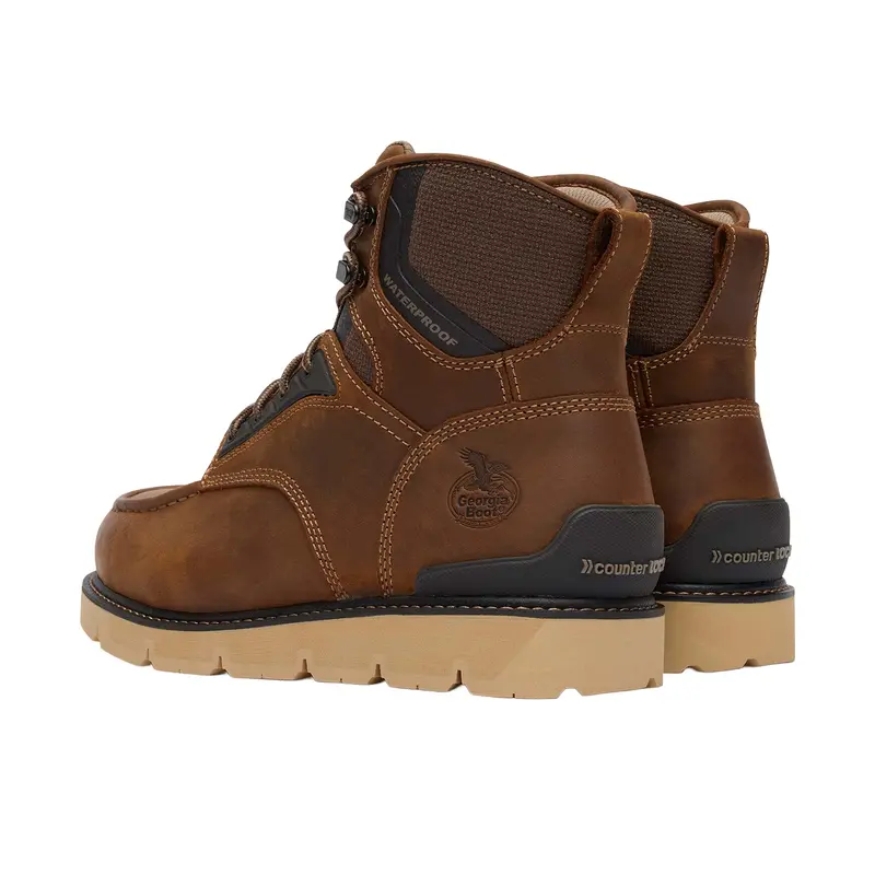 Georgia Boot Men's 6" Carbon Flex Wedge Waterproof Moc-Toe Work Boot 6