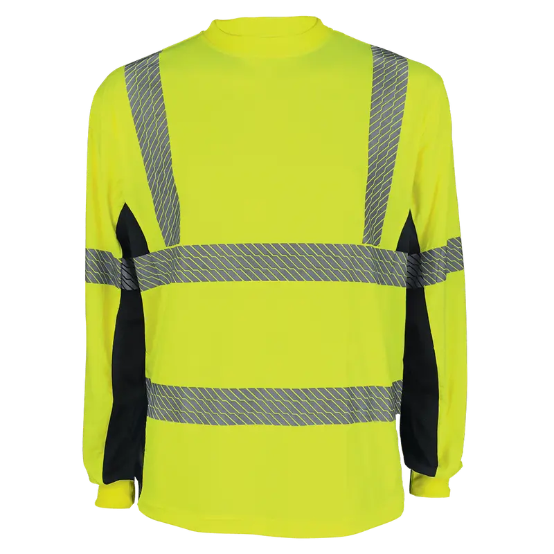 Ggs Frogwear® Hv Premium Athletic High-Visibility Long-Sleeved Shirt With Breathable Black Mesh - Glo-225Ls 1