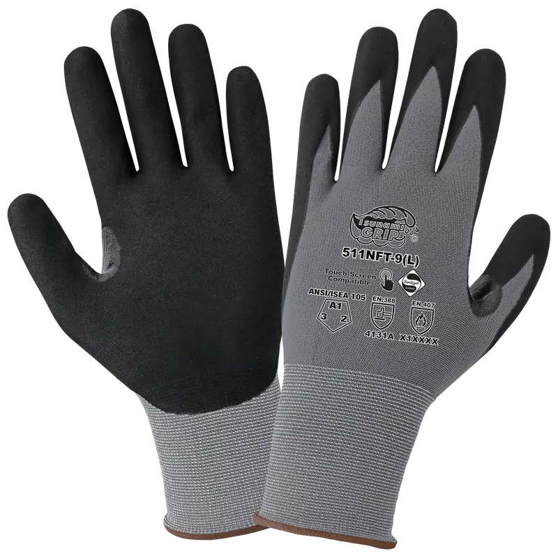 Ggs Tsunami Grip General Purpose Touch Screen Gloves Coated With New Foam Technology Nitrile - 511Nft 1