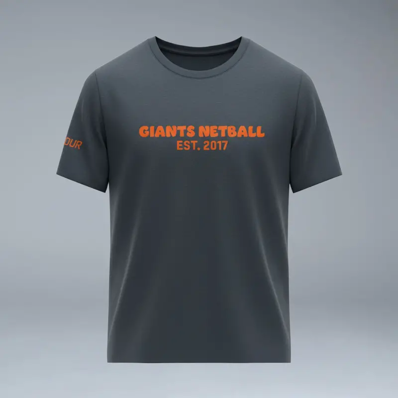 Giants Netball Puff Print Gunmetal Tee 1
