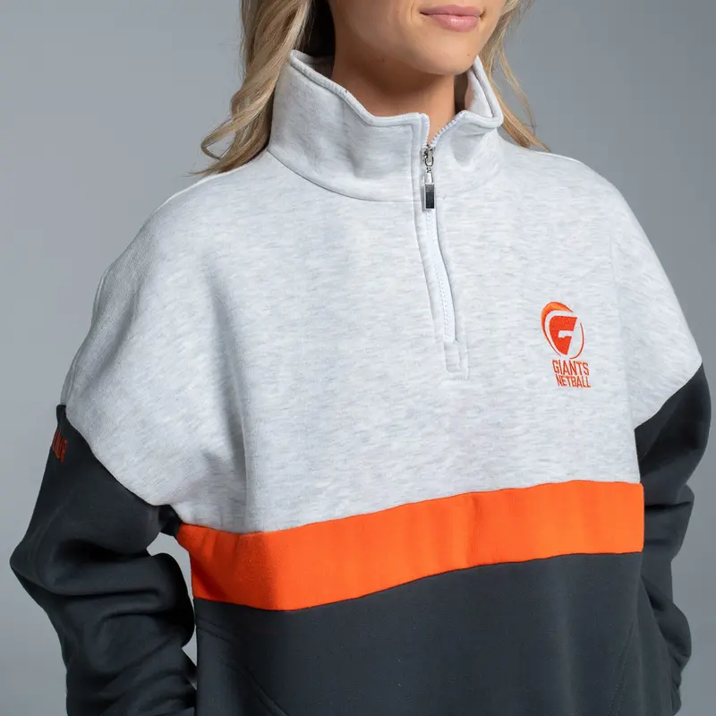 Giants Netball Tri Colour Half Zip Fleece Top 4