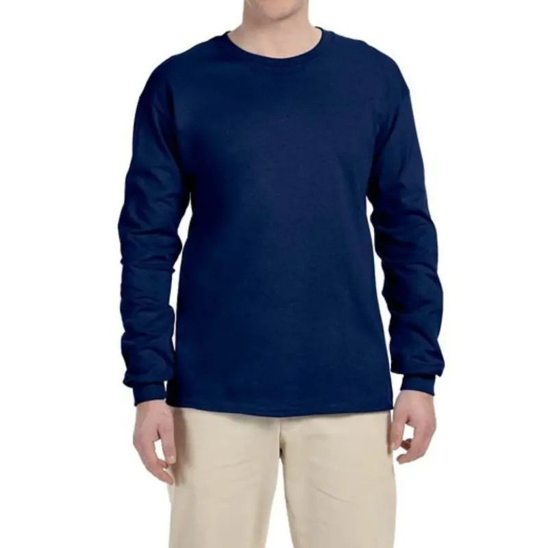 Gildan G240 Men's Ultra Cotton Long-Sleeve T-Shirt - Navy 1