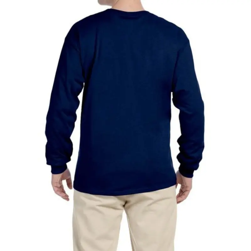 Gildan G240 Men's Ultra Cotton Long-Sleeve T-Shirt - Navy 2