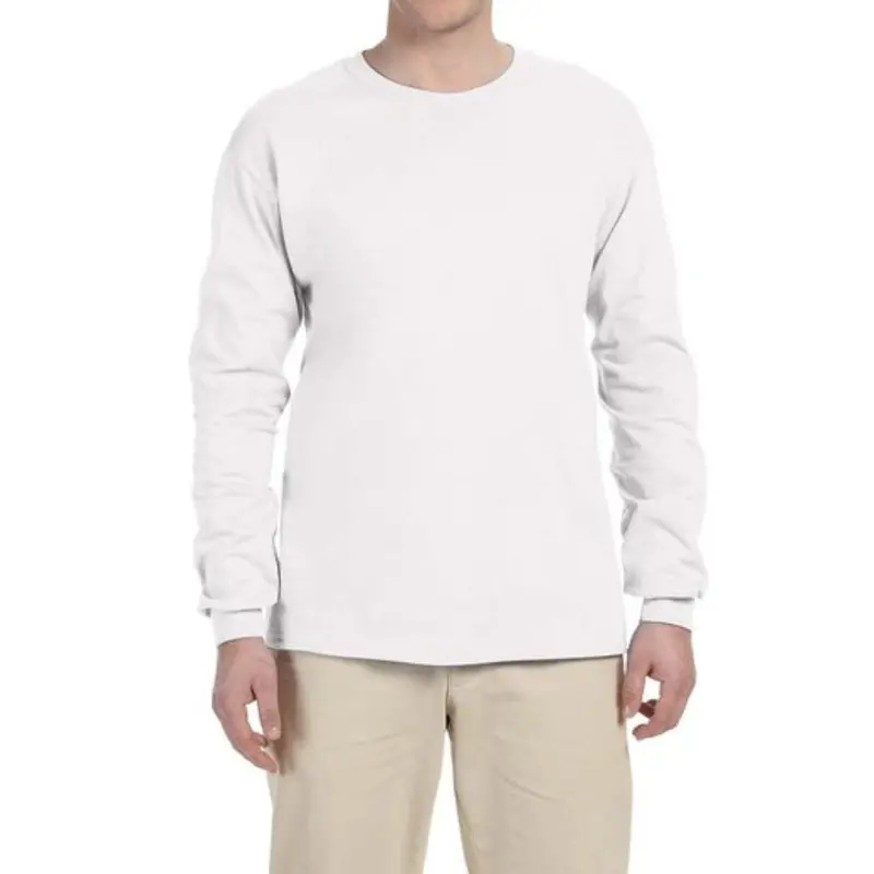 Gildan G240 Men's Ultra Cotton Long-Sleeve T-Shirt - White 1