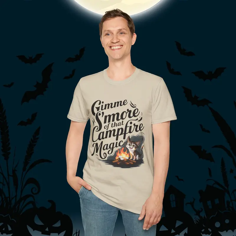 Gimme S'more Campfire Cotton Men T-Shirt 19