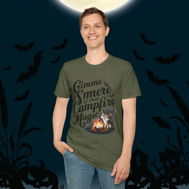 Gimme S'more Campfire Cotton Men T-Shirt 21