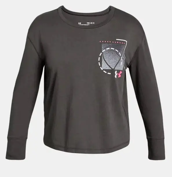 Girls' Ua Branded Long Sleeve T-Shirt 1327890-010 1