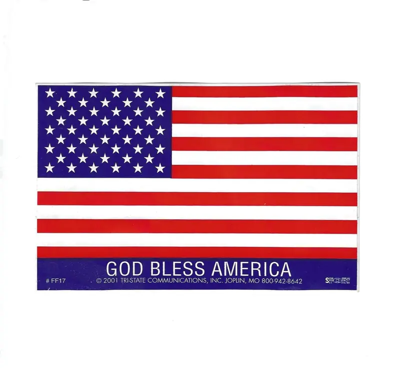 'God Bless America' American Flag Hard Hat Sticker 1