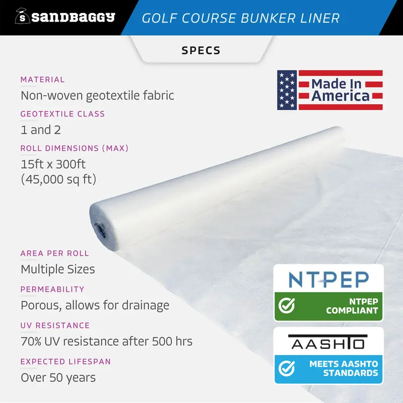 Golf Course Bunker Liner - White (Made In The Usa) 3