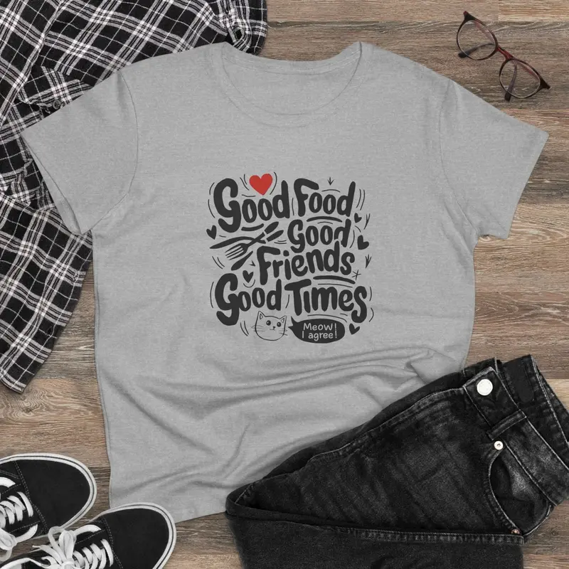 Good Food Good Friend Good Time Women Graphic Tee 3