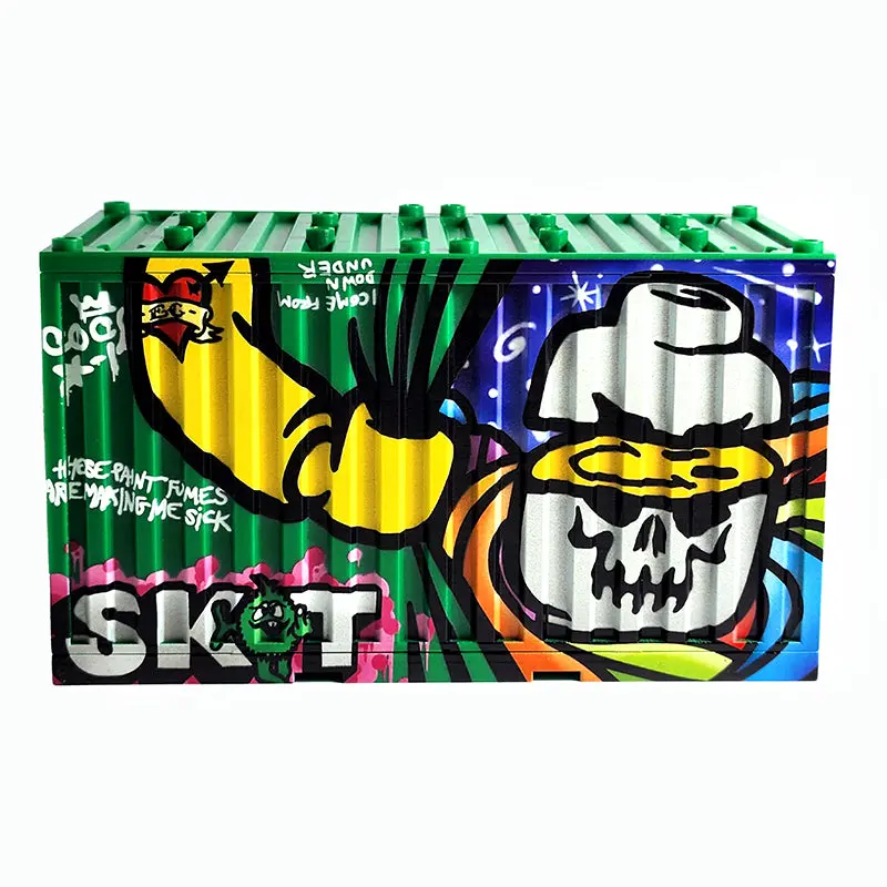 Graffiti Container - Sket White Skull/Eclipsegrafx Graffiti (Double Sided) 10