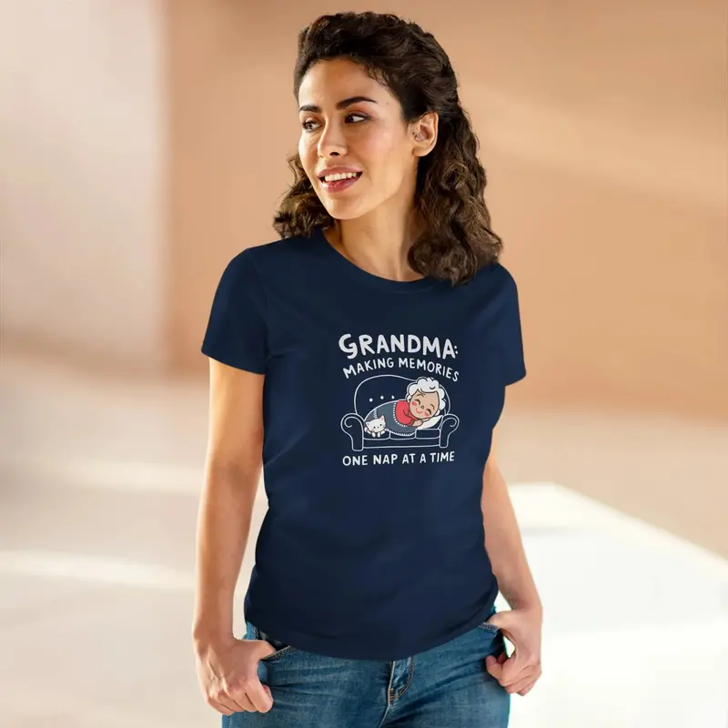 Grandma Making Memory One Nap A Time Women Cotton Tshirt 10