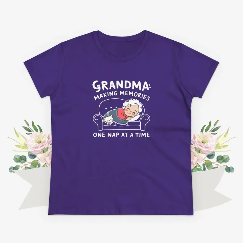 Grandma Making Memory One Nap A Time Women Cotton Tshirt 13