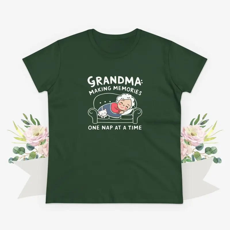 Grandma Making Memory One Nap A Time Women Cotton Tshirt 15