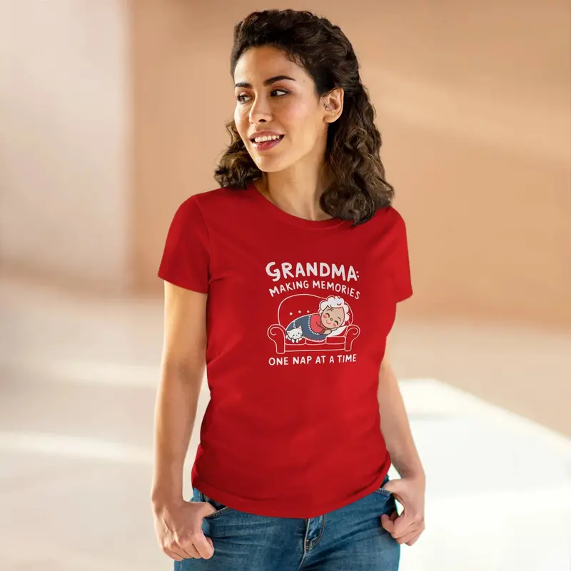 Grandma Making Memory One Nap A Time Women Cotton Tshirt 20