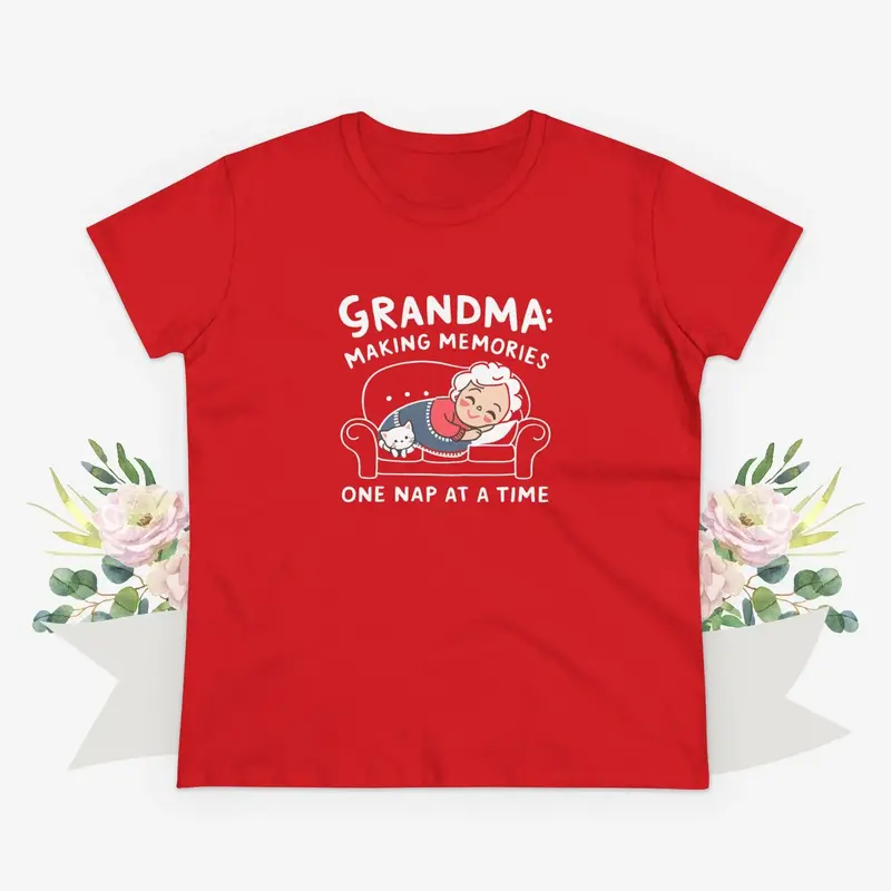 Grandma Making Memory One Nap A Time Women Cotton Tshirt 21