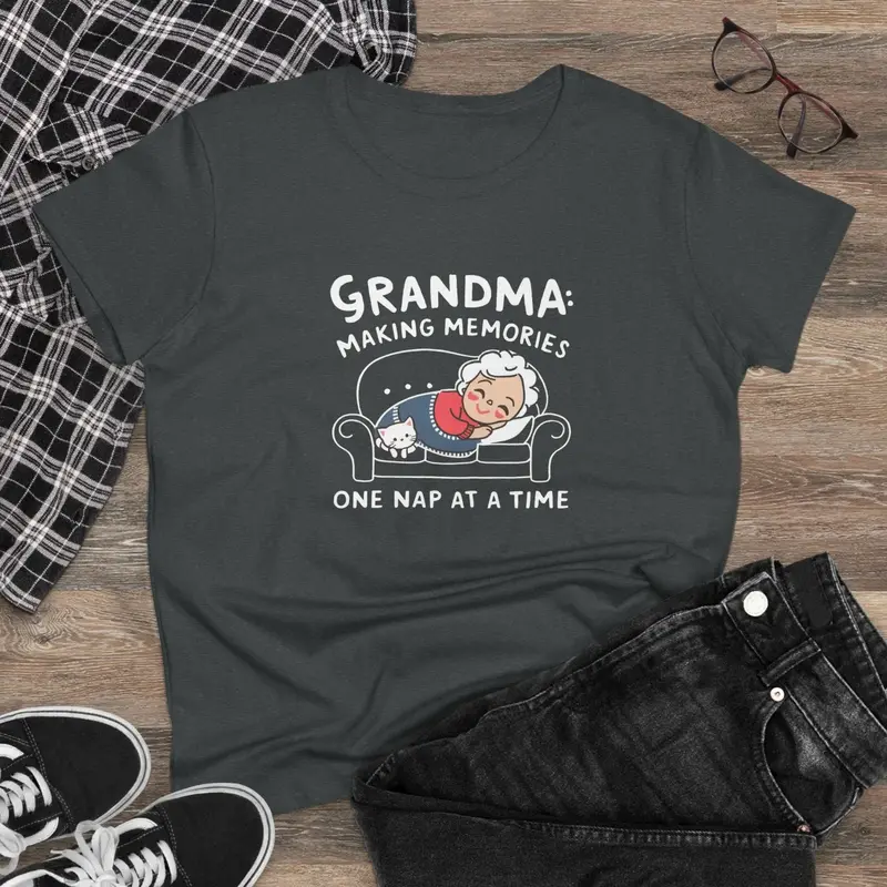 Grandma Making Memory One Nap A Time Women Cotton Tshirt 5