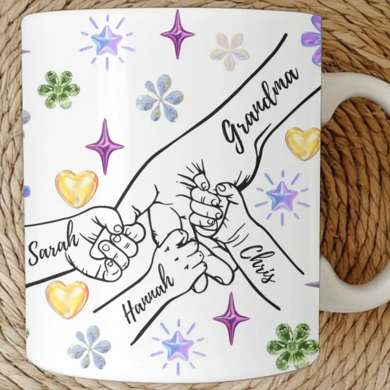 Grandma Mug, Personalized Grandma Cup, Custom Grandma Gifts From Grandkids Names Grandchildren, Grandmother Birthday Mothers Day Gift 1