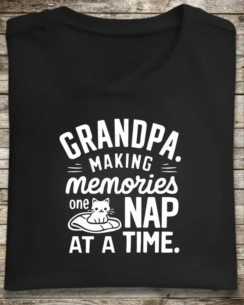 Grandpa Making Memory One Nap A Time Cotton T-Shirt 1