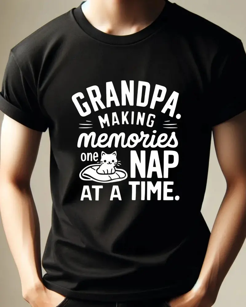 Grandpa Making Memory One Nap A Time Cotton T-Shirt 4