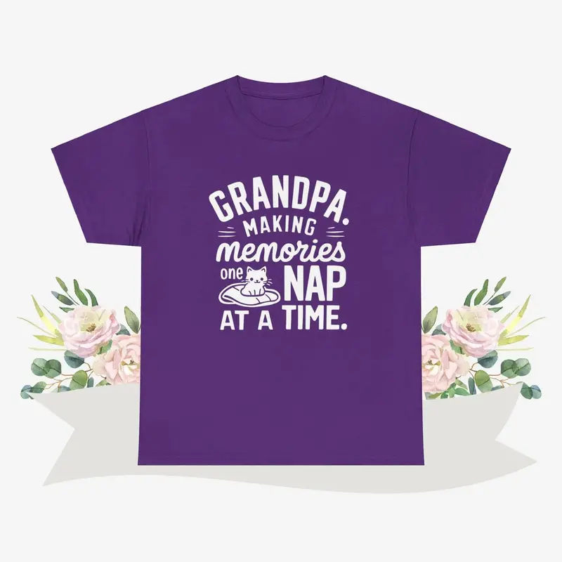 Grandpa Making Memory One Nap A Time Cotton T-Shirt 8