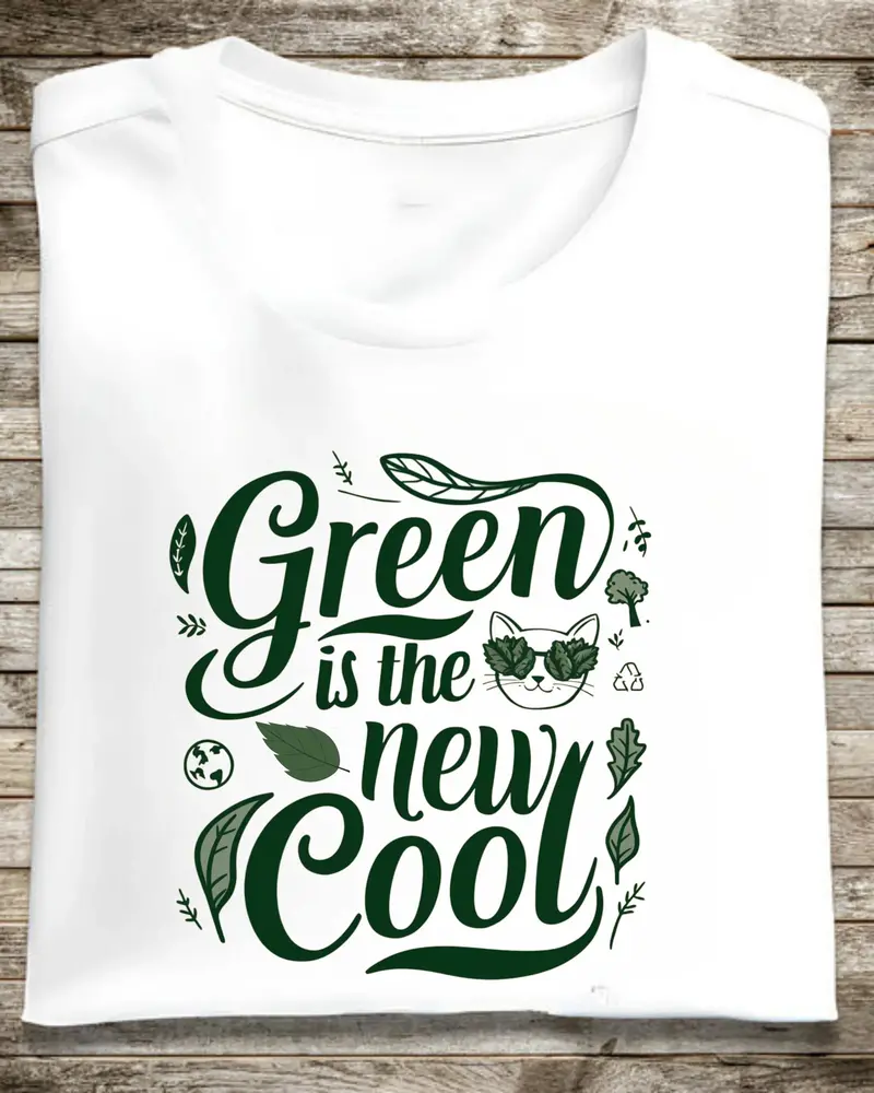 Green Is The New Cool Cotton Crew Neck Tshirt 1