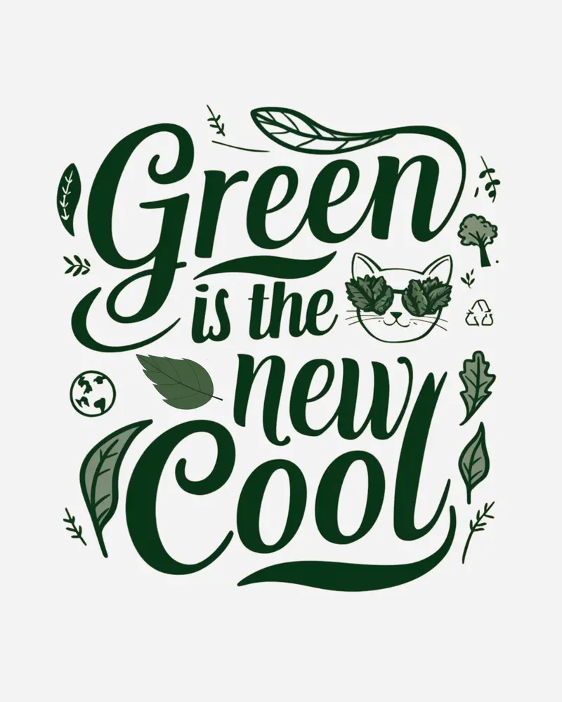 Green Is The New Cool Cotton Crew Neck Tshirt 2
