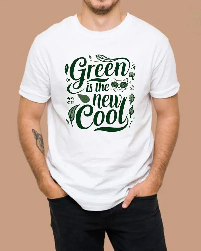 Green Is The New Cool Cotton Crew Neck Tshirt 4