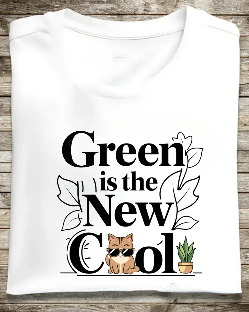 Green Is The New Cool Cotton T-Shirt 1