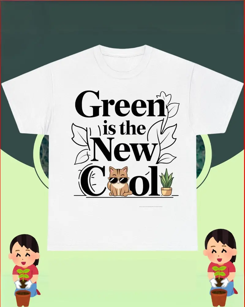 Green Is The New Cool Cotton T-Shirt 1