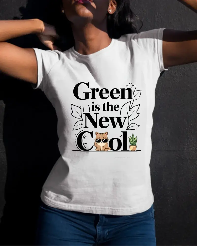 Green Is The New Cool Cotton T-Shirt 3